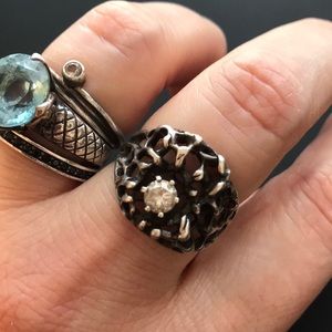 Artisan Modernist Sterling CZ Ring💚FINAL PRICE💚